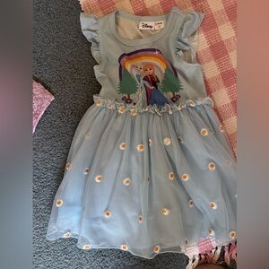 Disney Light Blue Kids Dress with Character Print